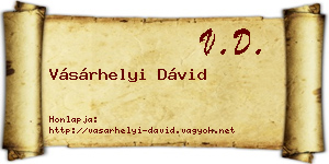 Vásárhelyi Dávid névjegykártya